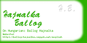 hajnalka ballog business card